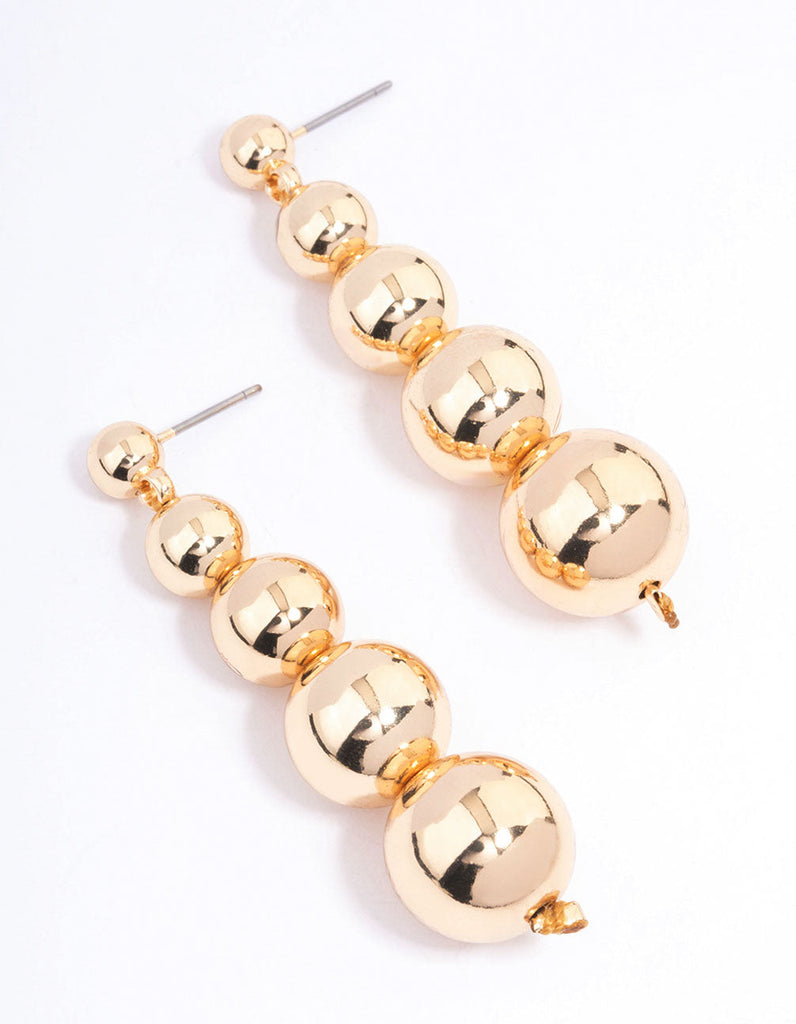 Gold Gradual Sphere Drop Earrings