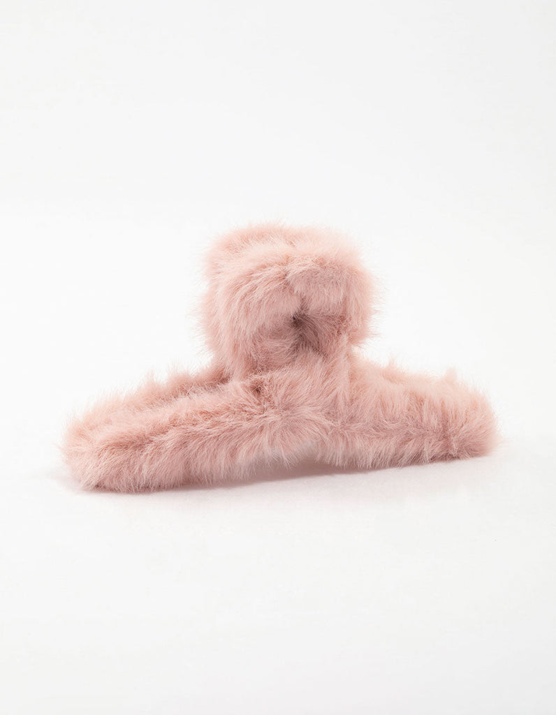 Pink Ultra Fluffy Hair Claw Clip