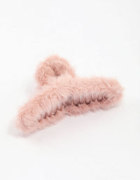 Pink Ultra Fluffy Hair Claw Clip - link has visual effect only