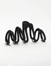 Black Bold Wavy Hair Claw Clip - link has visual effect only