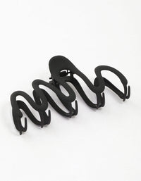 Black Bold Wavy Hair Claw Clip - link has visual effect only