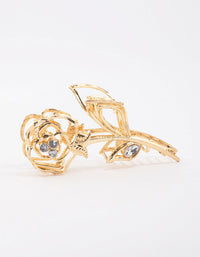 Gold Large Rose Outline Hair Claw Clip - link has visual effect only