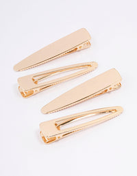 Gold Long Simple Hair Clips 4-Pack - link has visual effect only