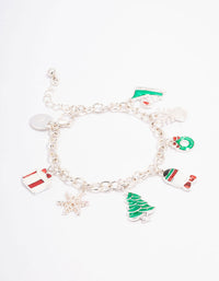 Kids Silver Christmas Sleigh Charm Bracelet - link has visual effect only