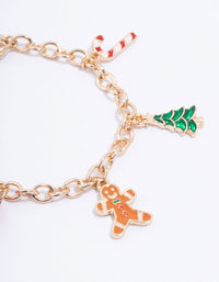 Kids Christmas Gingerbread Charm Bracelet - link has visual effect only