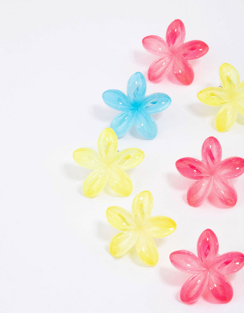 Kids Hawaiian Flower Mini Hair Claw Clips