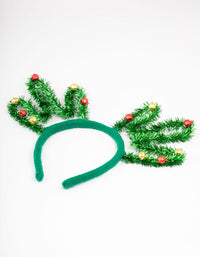 Kids Fabric Christmas Tinsel Antler Headband - link has visual effect only