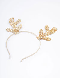 Kids Fabric Christmas Glitter Mini Antler Headband - link has visual effect only