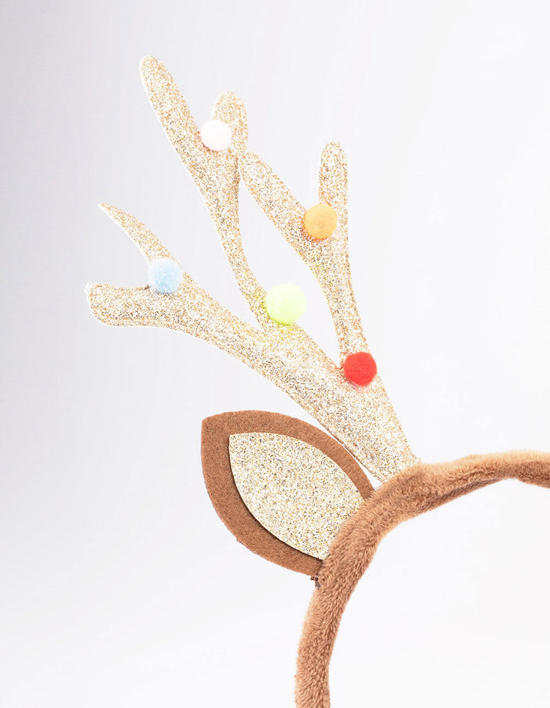 Kids Christmas Glitter Antler Headband