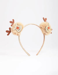 Kids Fabric Christmas Reindeer Pom Pom Headband - link has visual effect only