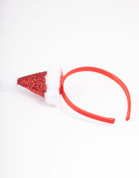 Kids Fabric Christmas Glitter Santa Hat Headband - link has visual effect only