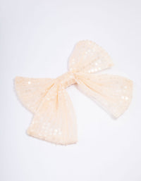 Kids Fabric Large Sequin Hair Bow Clips - link has visual effect only