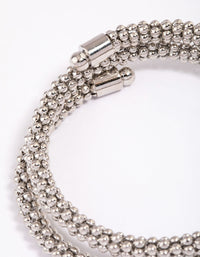Rhodium Ball Wrapped Cuff Bangle - link has visual effect only