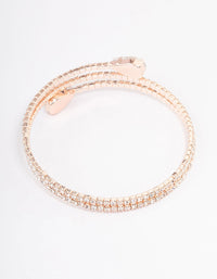 Rose Gold Diamante Pear Double Row Wrist Cuff - link has visual effect only