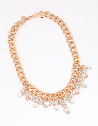 Gold Multi Row Diamante Necklace - link has visual effect only
