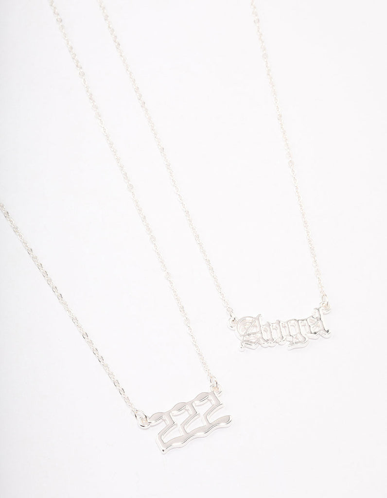 Silver Plated Angel Number '222' Necklace Pack