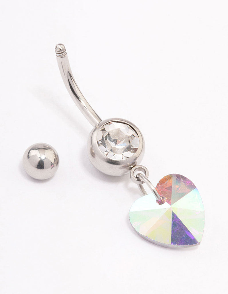 Surgical Steel Single Heart Drop Belly Ring