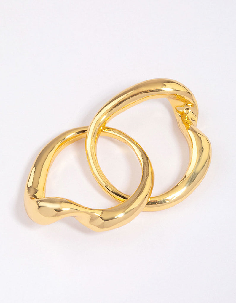 Gold Plated Twisted Metal Band Ring