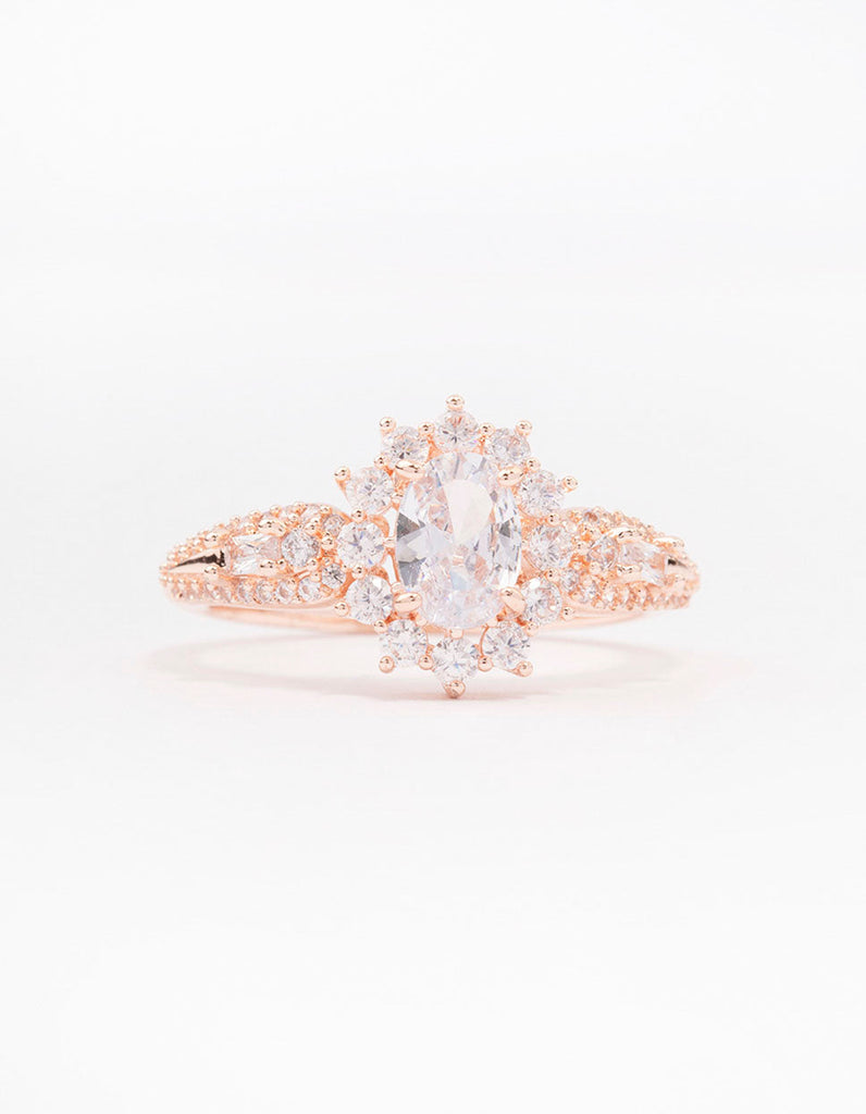 Rose Gold Plated Opulent Statement Ring