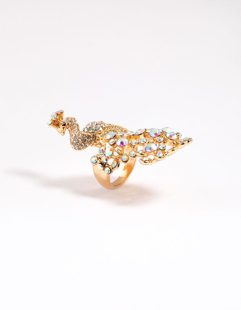 Gold Statement Peacock Ring