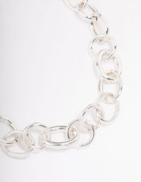 Silver Threaded Chain Short Necklace - link has visual effect only
