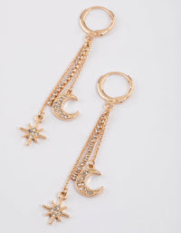 Gold Celestial Cupchain Drop Earrings - link has visual effect only