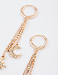 Gold Celestial Cupchain Drop Earrings - link has visual effect only