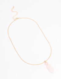 Gold Rose Quartz Sphere Pendant Necklace - link has visual effect only