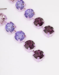 Purple Ombre Diamante Drop Earrings - link has visual effect only