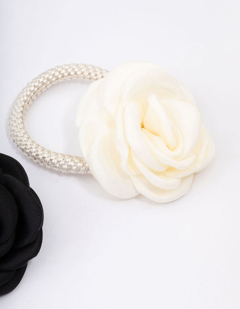 Fabric Petal Flower Hair Tie Pack