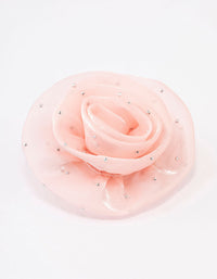 Pink Diamante Rosette Brooch & Hair Clip - link has visual effect only