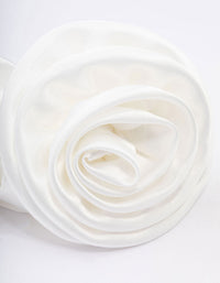 Cream Fabric Rosette Hair Scrunchie - link has visual effect only