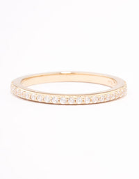 Gold Plated Sterling Silver Cubic Zirconia Pave Ring - link has visual effect only