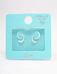 Sterling Silver Mini Calligraphy Hoop Earrings - link has visual effect only