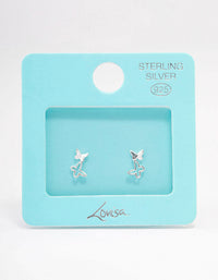 Sterling Silver Double Open Butterfly Stud Earrings - link has visual effect only