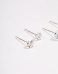 Sterling Silver Graduating Cubic Zirconia Earring 3-Pack - link has visual effect only