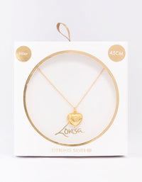 Gold Plated Sterling Silver Heart Locket Pendant Necklace - link has visual effect only