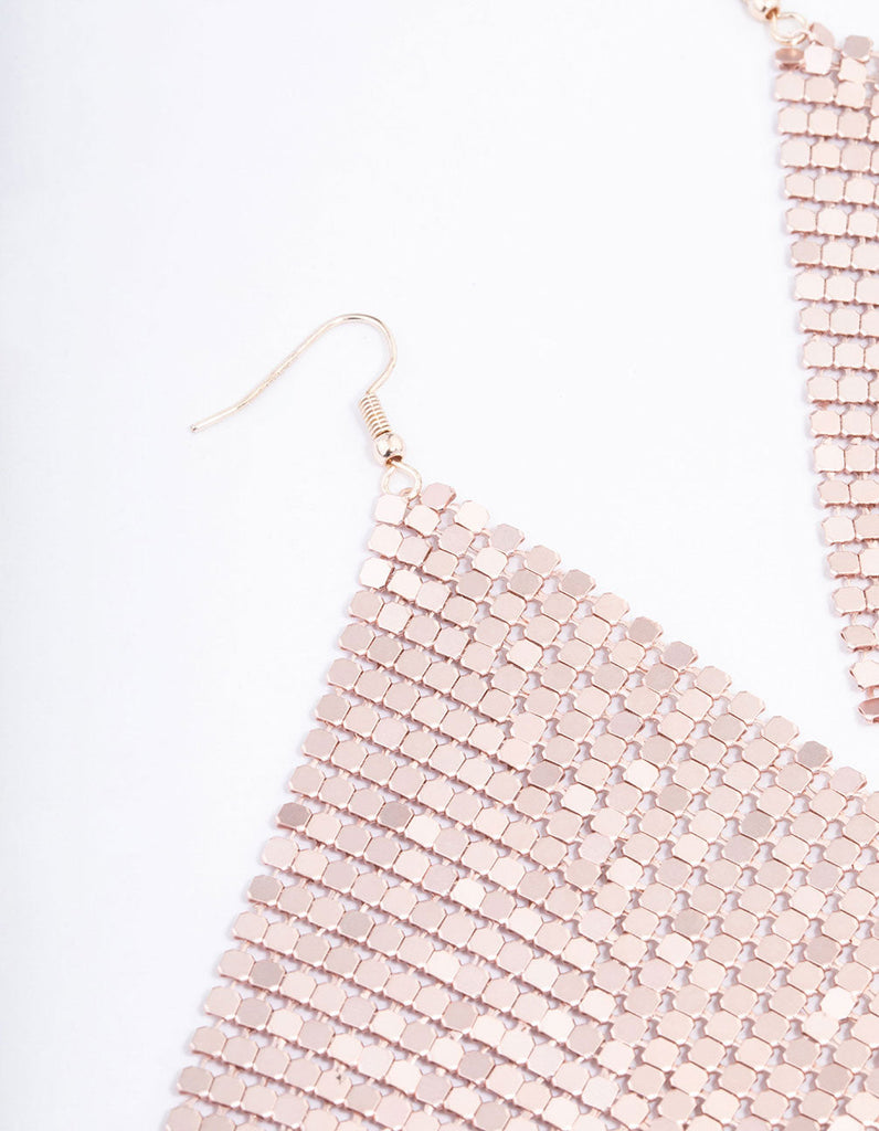 Rose Gold Chainmail Drape Earrings