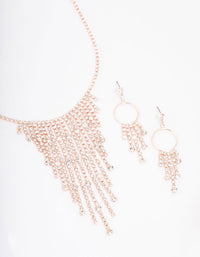 Rose Gold Teardrop Diamante Jewellery Set - link has visual effect only