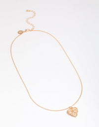 Gold Wrapped Heart Pendant Necklace - link has visual effect only