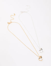 Gold & Silver Open Heart Bestie Necklace Pack - link has visual effect only