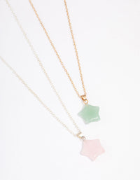 Mixed Metal Semi-Precious Star Necklace Pack - link has visual effect only