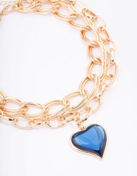 Gold Double Row Chunky Heart Necklace - link has visual effect only