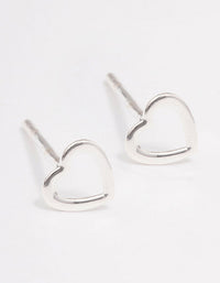 Sterling Silver Open Heart Stud Earrings - link has visual effect only