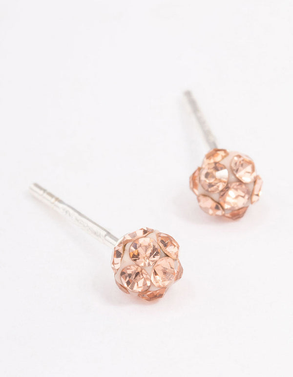 Sterling Silver Blush Fireball Stud Earrings