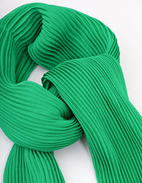 Fabric Green Pleated Satin Scarf - link has visual effect only