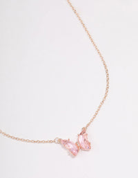 Rose Gold Pink Butterfly Pendant Necklace - link has visual effect only