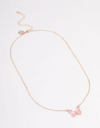 Rose Gold Pink Butterfly Pendant Necklace - link has visual effect only