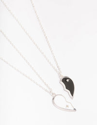 Silver Yin & Yang Heart Necklace Pack - link has visual effect only
