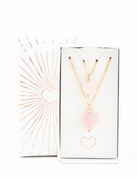 Gold Semi-Precious Mini Heart Necklace Pack - link has visual effect only